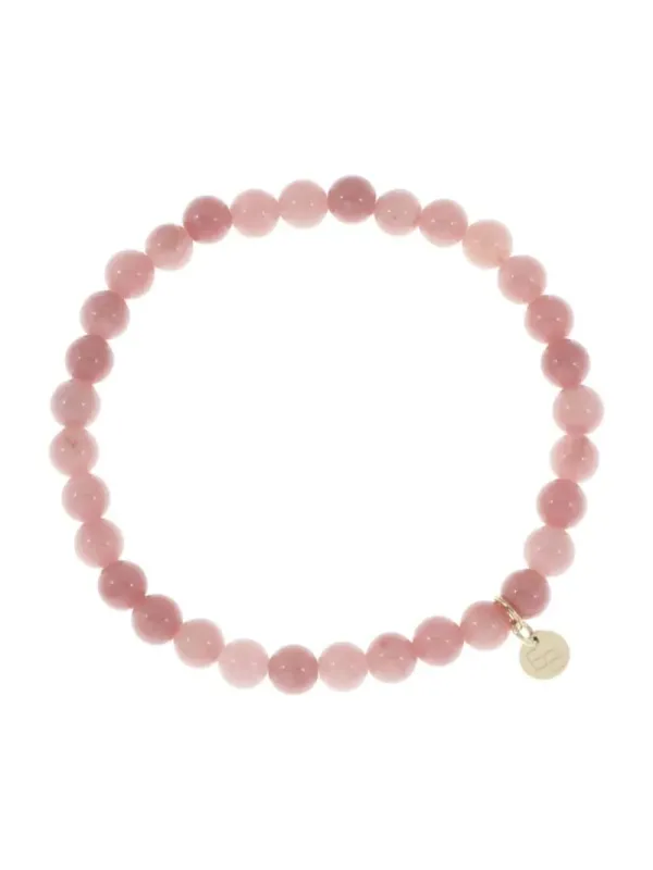 Armbandje_met_gemstone_balletjes_warm_roze