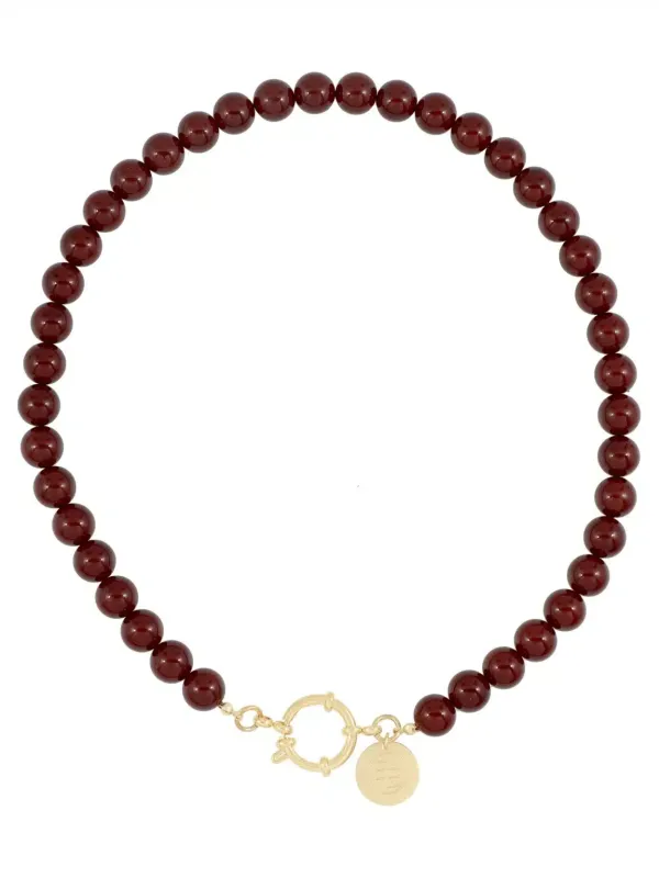 Gemstone_Ketting_Donker_Bordeaux