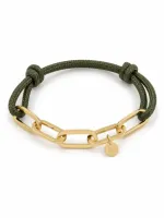 Armband_met_touw_en_gouden_schakels_army_green