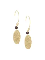 Gehamerde_ovale_oorbellen_met_gemstone