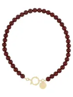 Gemstone_Ketting_Donker_Bordeaux